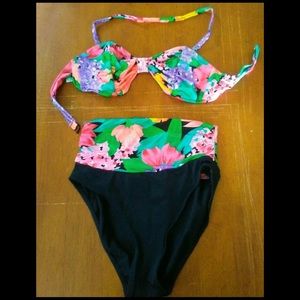 Vintage tropical high waisted bikini